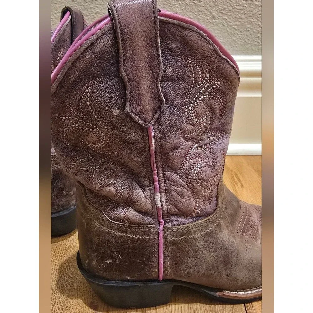 Dan Post Girls Majesty Cowboy Boot Square Toe Sz 11D